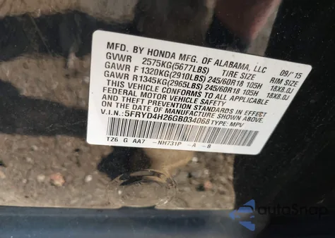 2016 Acura Mdx Acurawatch Plus Package из США, поврежденный, VIN 5FRYD4H26GB034068